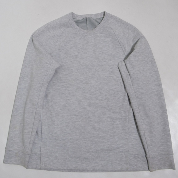 Lululemon Men's City Sweat Crew Heathered Ultra Light Grey / Sea Salt Size S - Picture 1 of 12